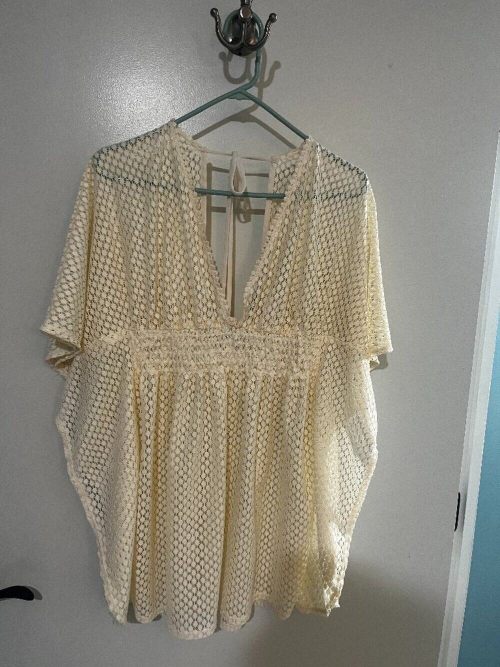 Bathing suit cover up - xhiliration - womens large - cream